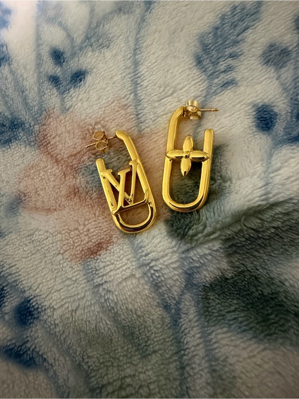 Luxury Gold-Tone Monogram Hoop Earrings - Designer Style
